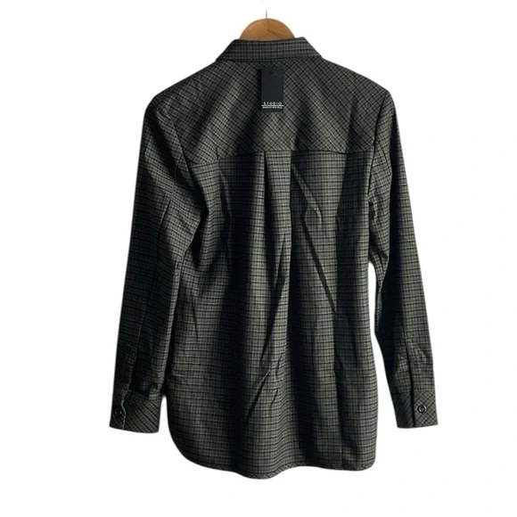 Badgley Mischka Plaid Button-Up Shirt, size S - Picture 2 of 8